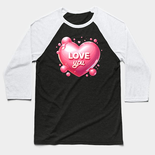 Love You Baseball T-Shirt by Graceful Designs